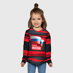 Лонгслив детский Red & Black - Russia, цвет: 3D-принт — фото 2