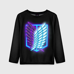 Детский лонгслив Attack on Titan neon logo