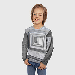 Лонгслив детский Абстрактная спираль из блоков, цвет: 3D-принт — фото 2