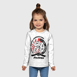 Лонгслив детский Jiujitsu emblem Джиу-джитсу, цвет: 3D-принт — фото 2