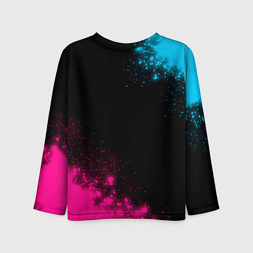 Детский лонгслив Changan - neon gradient: надпись, символ / 3D-принт – фото 2