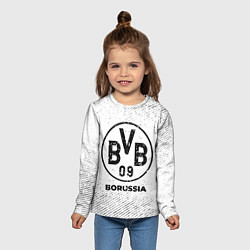 Лонгслив детский Borussia с потертостями на светлом фоне, цвет: 3D-принт — фото 2