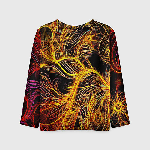 Детский лонгслив Фрактальные перья / 3D-принт – фото 2