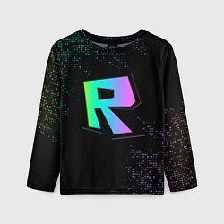 Детский лонгслив Roblox logo neon