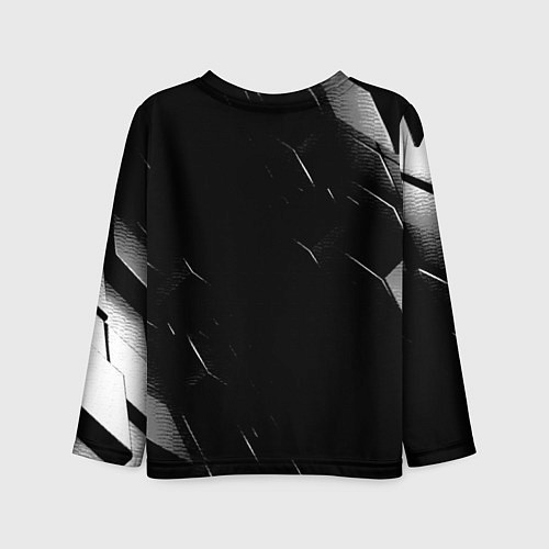 Детский лонгслив Тесла - Черная абстракция / 3D-принт – фото 2