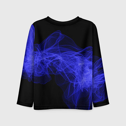 Детский лонгслив Синяя звуковая волна / 3D-принт – фото 2