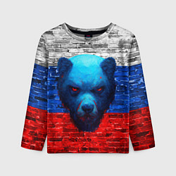 Лонгслив детский Русский медведь арт, цвет: 3D-принт