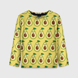 Детский лонгслив Авокадо Паттерн - Желтая версия