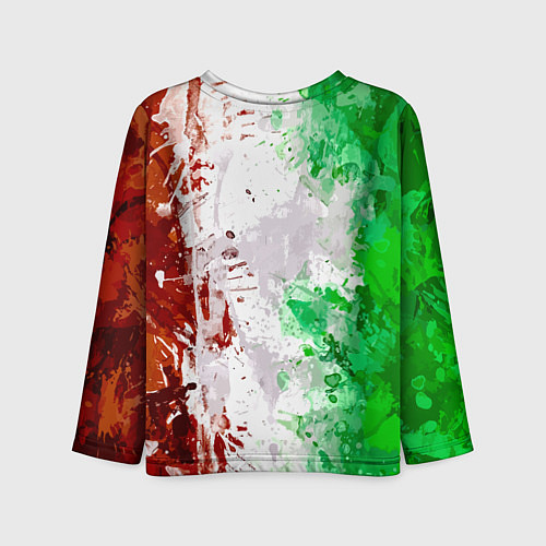 Детский лонгслив Флаг Италии - кляксы / 3D-принт – фото 2