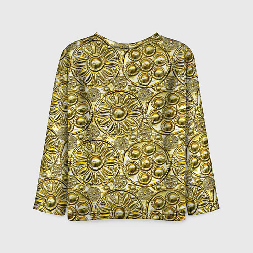 Детский лонгслив Золотая чеканка - текстура / 3D-принт – фото 2