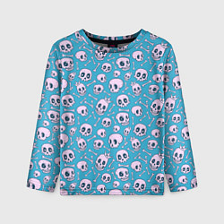 Лонгслив детский Весёлый череп с короной, цвет: 3D-принт