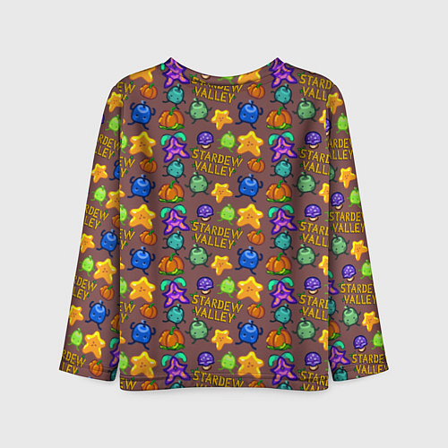 Детский лонгслив Stardew Valley pattern brown / 3D-принт – фото 2