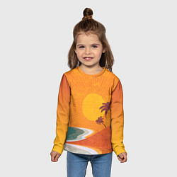 Лонгслив детский Закат на побережье минимализм, цвет: 3D-принт — фото 2