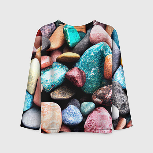 Детский лонгслив Камни разноцветные / 3D-принт – фото 2