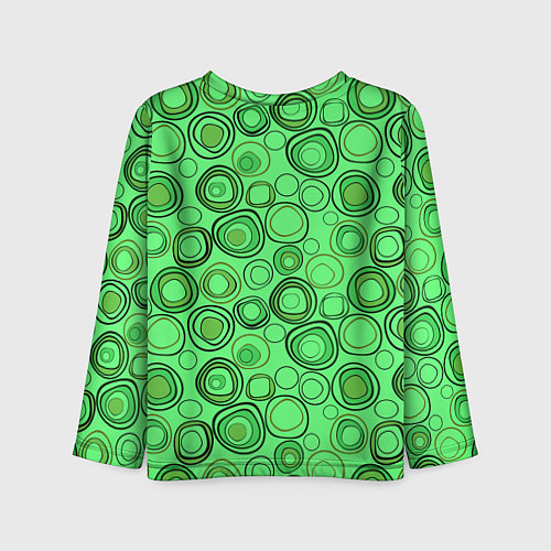 Детский лонгслив Ярко-зеленый неоновый абстрактный узор / 3D-принт – фото 2