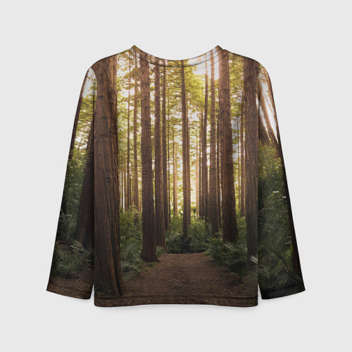 Детский лонгслив Дневной лес, деревья и свет / 3D-принт – фото 2