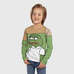 Лонгслив детский Pepe Gomer прячется в кусты, цвет: 3D-принт — фото 2
