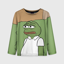 Лонгслив детский Pepe Gomer прячется в кусты, цвет: 3D-принт