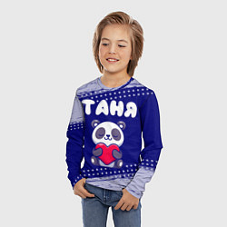 Лонгслив детский Таня панда с сердечком, цвет: 3D-принт — фото 2