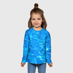 Лонгслив детский Абстрактные волны бассейна - текстура, цвет: 3D-принт — фото 2
