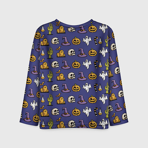 Детский лонгслив Halloween pattern / 3D-принт – фото 2