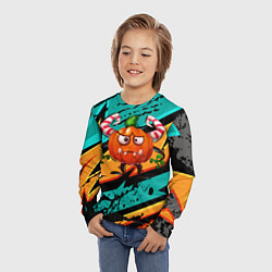 Лонгслив детский Злая тыква, цвет: 3D-принт — фото 2