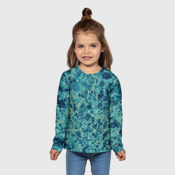 Лонгслив детский Абстракция Милитари синий, цвет: 3D-принт — фото 2