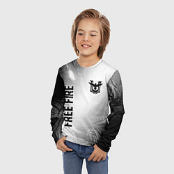 Лонгслив детский Free Fire glitch на светлом фоне: надпись, символ, цвет: 3D-принт — фото 2