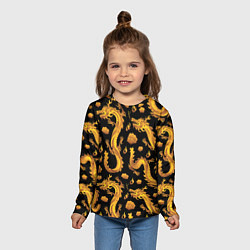 Лонгслив детский Golden dragons, цвет: 3D-принт — фото 2