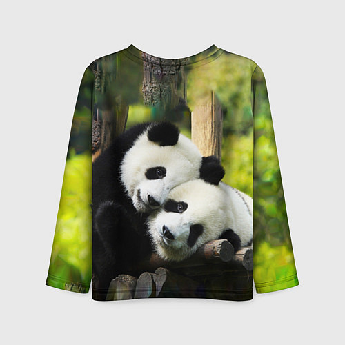 Детский лонгслив Влюблённые панды / 3D-принт – фото 2
