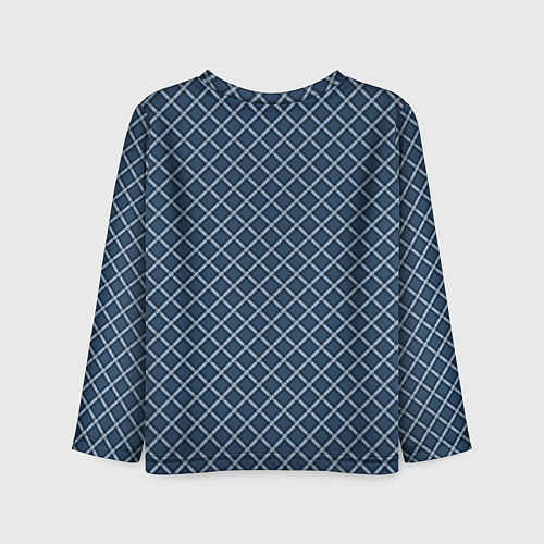 Детский лонгслив Модный клетчатый узор серый / 3D-принт – фото 2