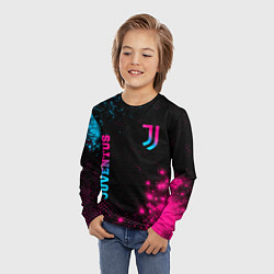 Лонгслив детский Juventus - neon gradient: надпись, символ, цвет: 3D-принт — фото 2