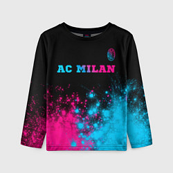 Детский лонгслив AC Milan - neon gradient: символ сверху