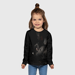 Лонгслив детский Чёрный большой кролик, цвет: 3D-принт — фото 2