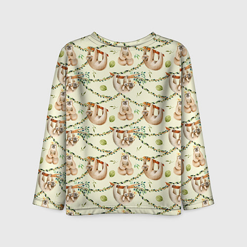 Детский лонгслив Ленивцы висят на лианах / 3D-принт – фото 2