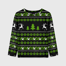 Лонгслив детский Новогодний свитер - Крипер, цвет: 3D-принт