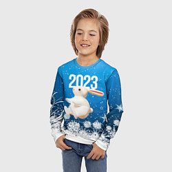 Лонгслив детский Белый большой кролик, цвет: 3D-принт — фото 2