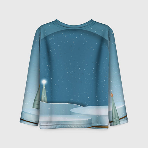 Детский лонгслив Надпись - с Новым Годом! / 3D-принт – фото 2