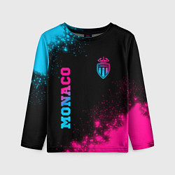 Детский лонгслив Monaco - neon gradient: надпись, символ