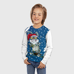 Лонгслив детский Кролик и гирлянда - 2023, цвет: 3D-принт — фото 2