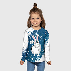 Лонгслив детский Новогодний кот Бендер - 2023, цвет: 3D-принт — фото 2