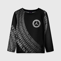 Лонгслив детский Mercedes tire tracks, цвет: 3D-принт