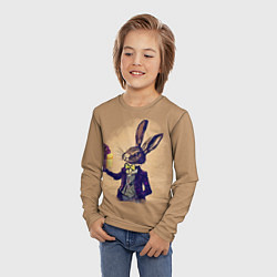 Лонгслив детский Кролик в костюме с подарком, цвет: 3D-принт — фото 2