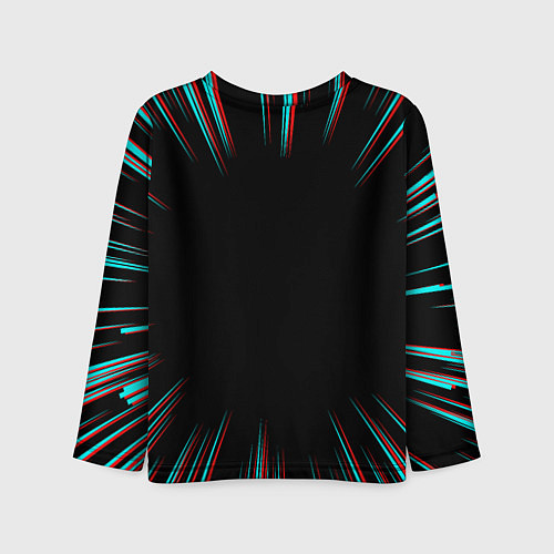 Детский лонгслив Символ Bleach в стиле glitch на темном фоне / 3D-принт – фото 2