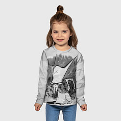 Лонгслив детский Кот зловред - червяк джим, цвет: 3D-принт — фото 2