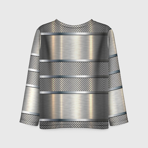 Детский лонгслив Металлические полосы - текстура алюминия / 3D-принт – фото 2