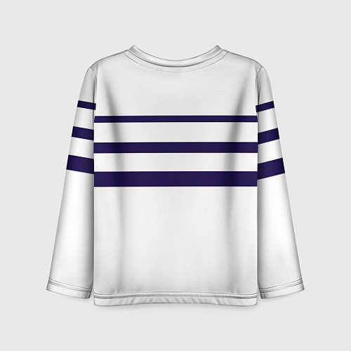 Детский лонгслив FIRM белая с синими полосами / 3D-принт – фото 2