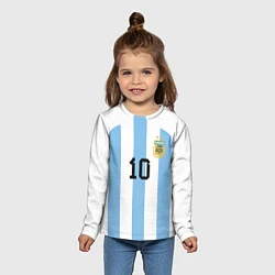 Лонгслив детский Месси Аргентина ЧМ 2022, цвет: 3D-принт — фото 2