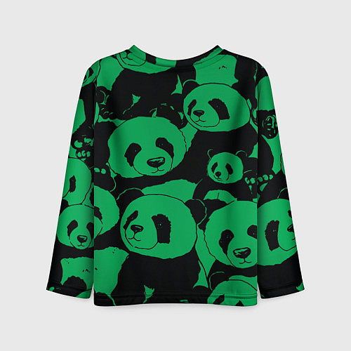 Детский лонгслив Panda green pattern / 3D-принт – фото 2