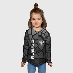 Лонгслив детский Черная броня Россия, цвет: 3D-принт — фото 2